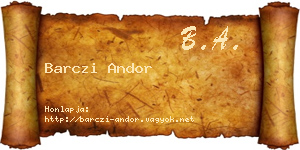 Barczi Andor névjegykártya
